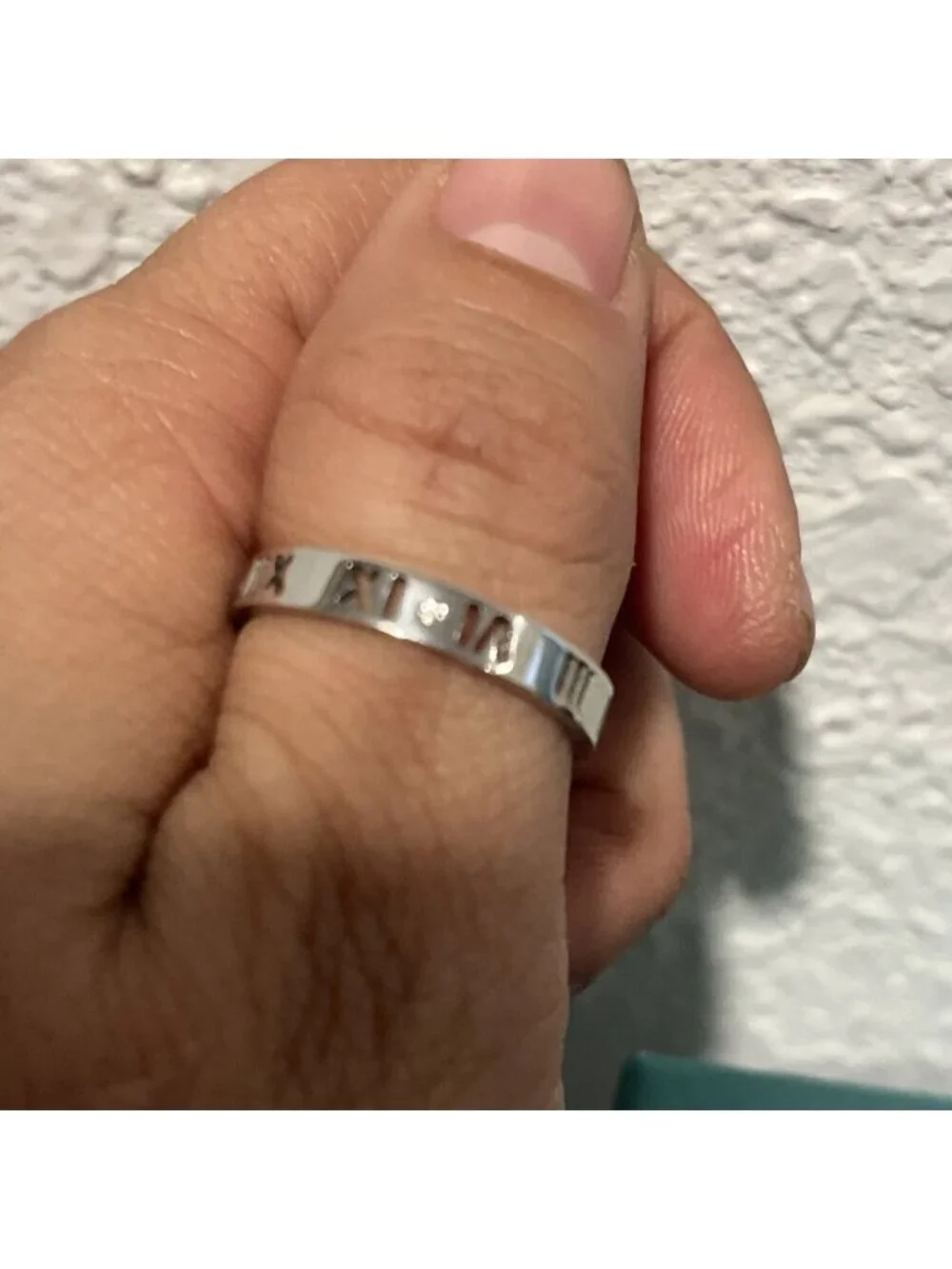 TIFFANY & CO. 18K White GOLD ATLAS PIERCED ROUND DIAMOND RING SIZE 10 New Mens